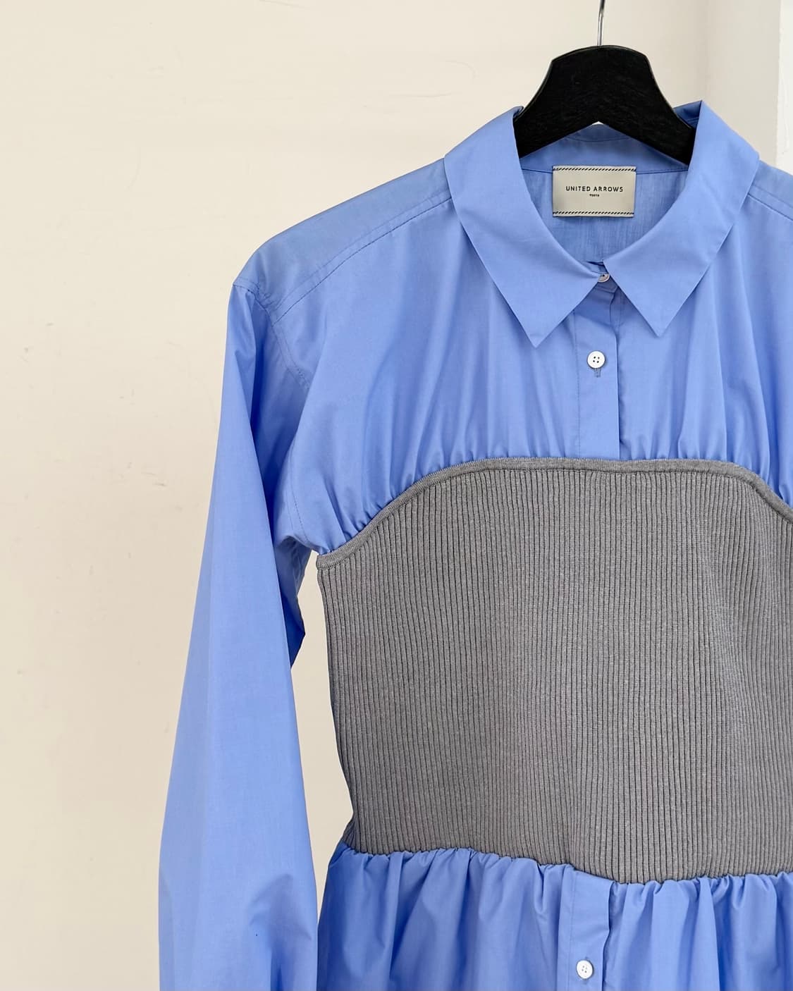 유나이티드 애로우즈 블루 버스티에 콤보 셔츠 상품이미지3