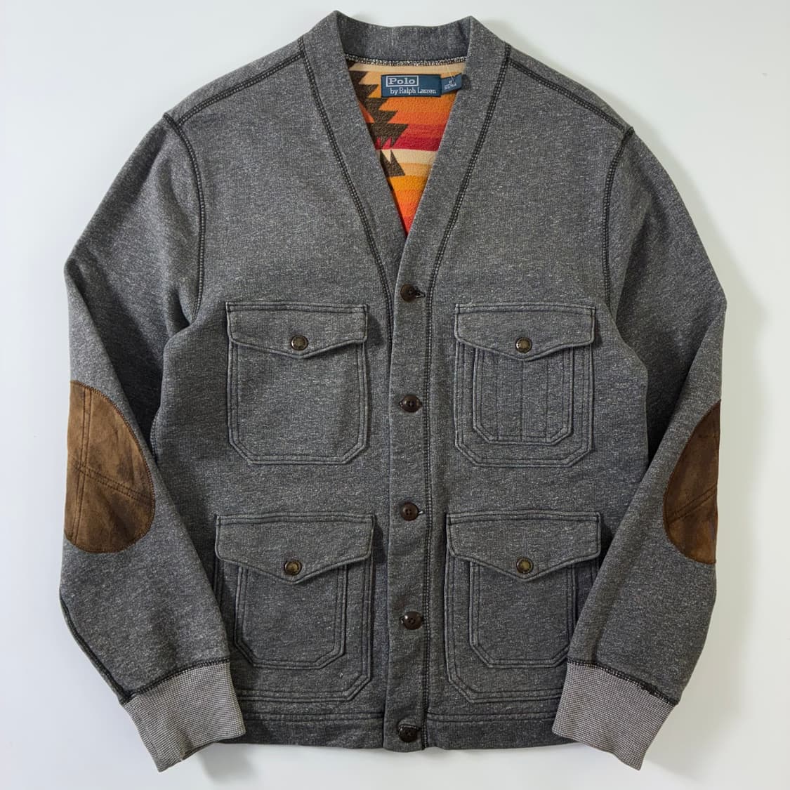 Polo 폴로 랄프로렌 엘보우 패치 나비호 스티츠 포켓 업버튼 가디건 상품이미지1