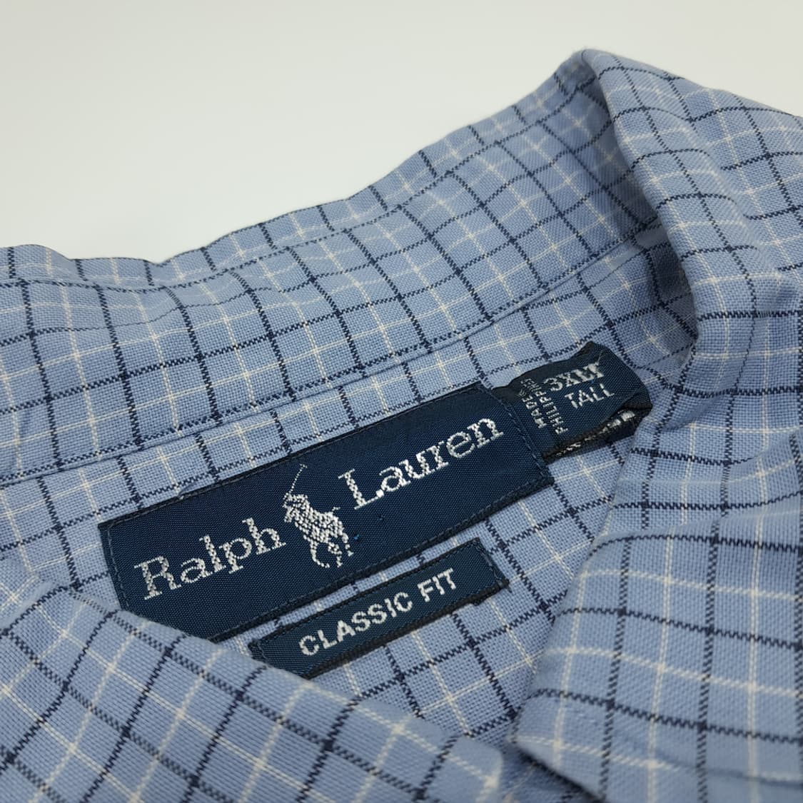 CN862 3XLT 폴로 랄프로렌 스카이블루 마이크로체크 긴팔 셔츠 남방 상품이미지4