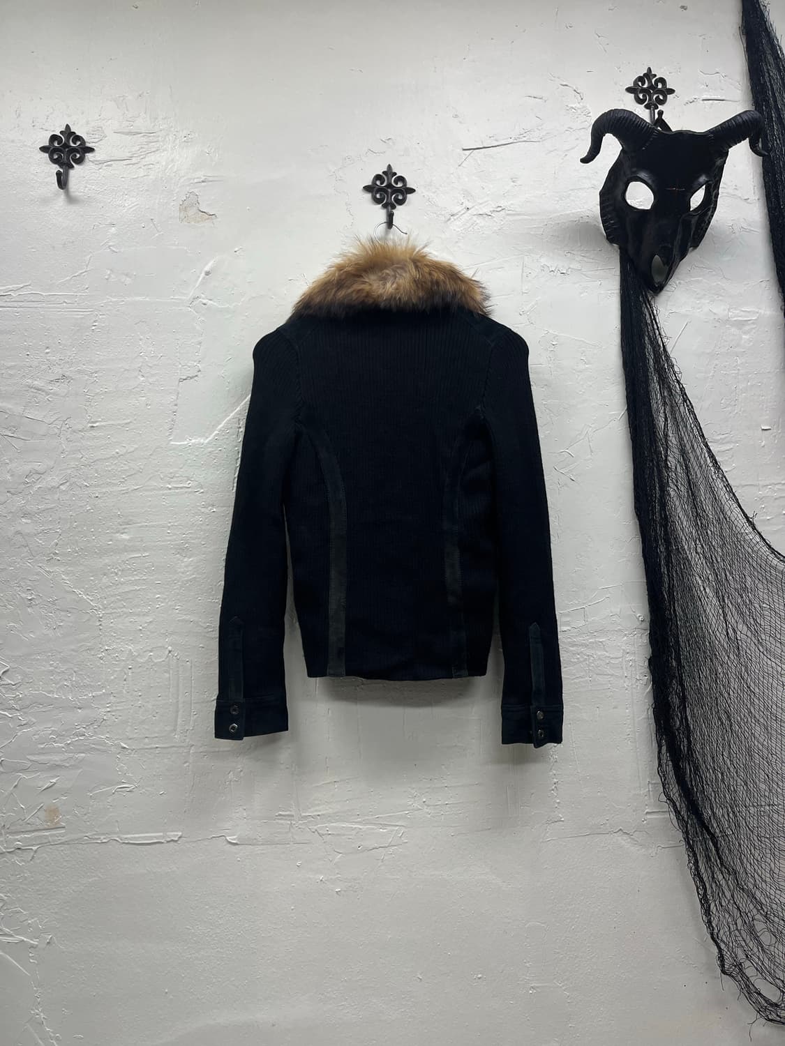 Trans work 00s trimming fur ribbed swede 상품이미지7