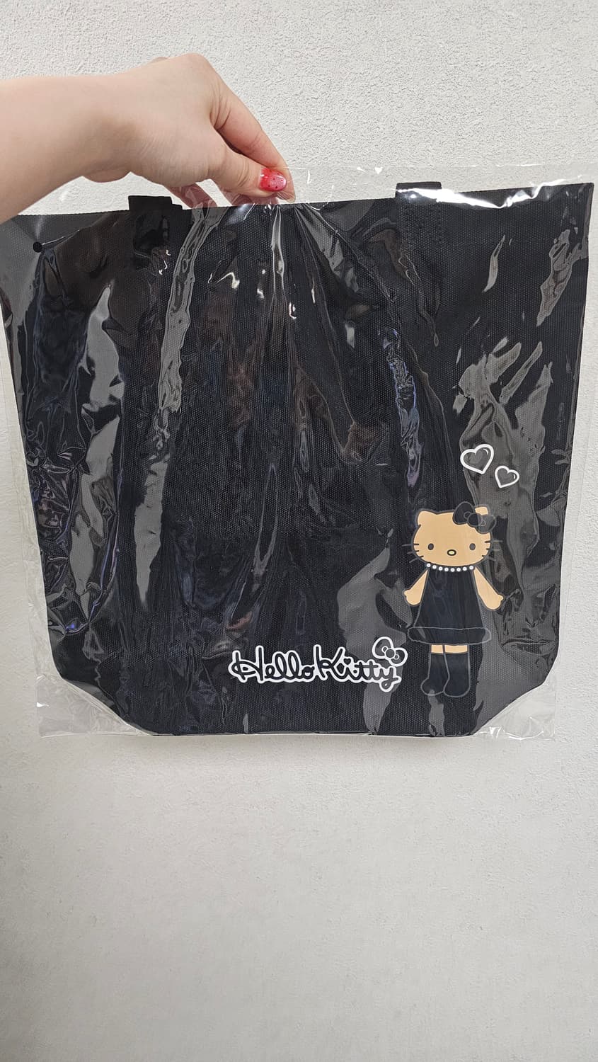 일본정품 롱다리 헬로키티 에코백 검정색 상품이미지1