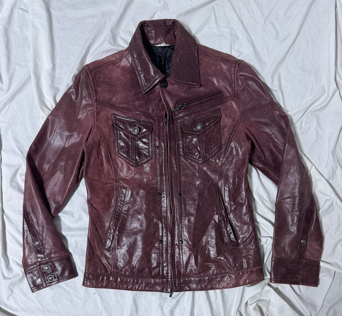 ASM 버팔로 레더 트러커 자켓 y2k vkei 토네이도마트 상품이미지1