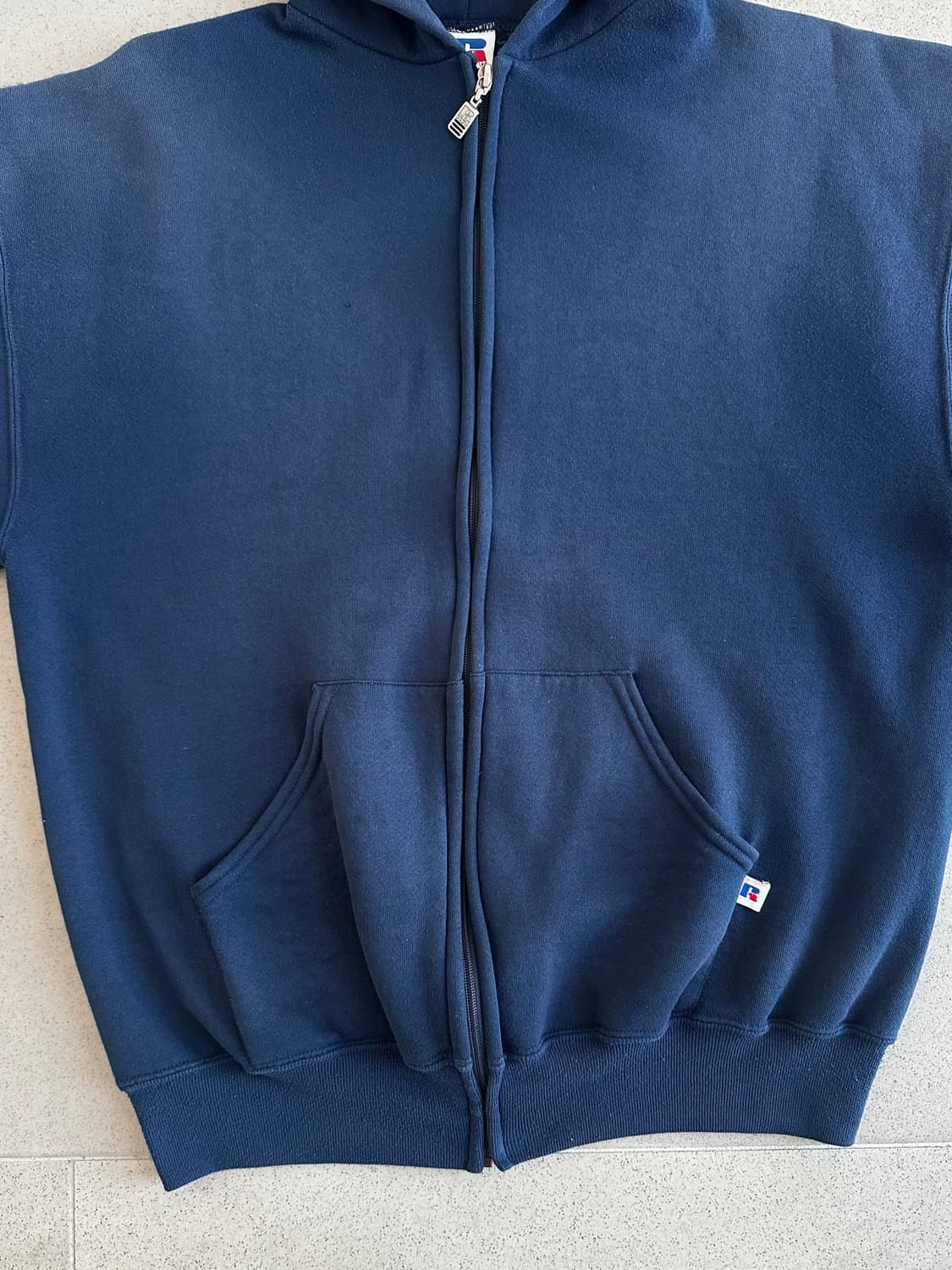 90s 빈티지 러셀 후드집업 네이비 L USA 상품이미지4