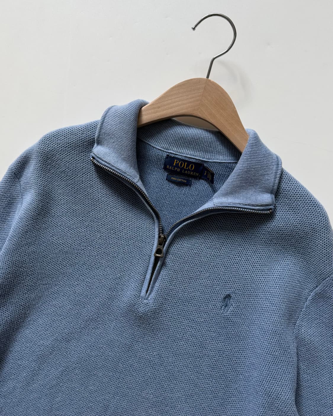 Polo 폴로 랄프로렌 신형 피마코튼 스카이블루 하프집업 니트 상품이미지5