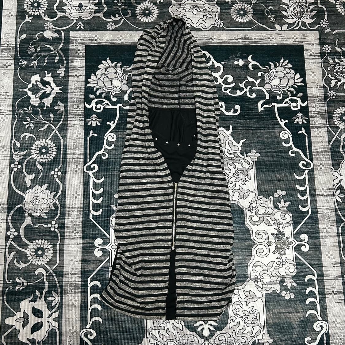 double punch y2k stripe fake layeredhood 상품이미지3