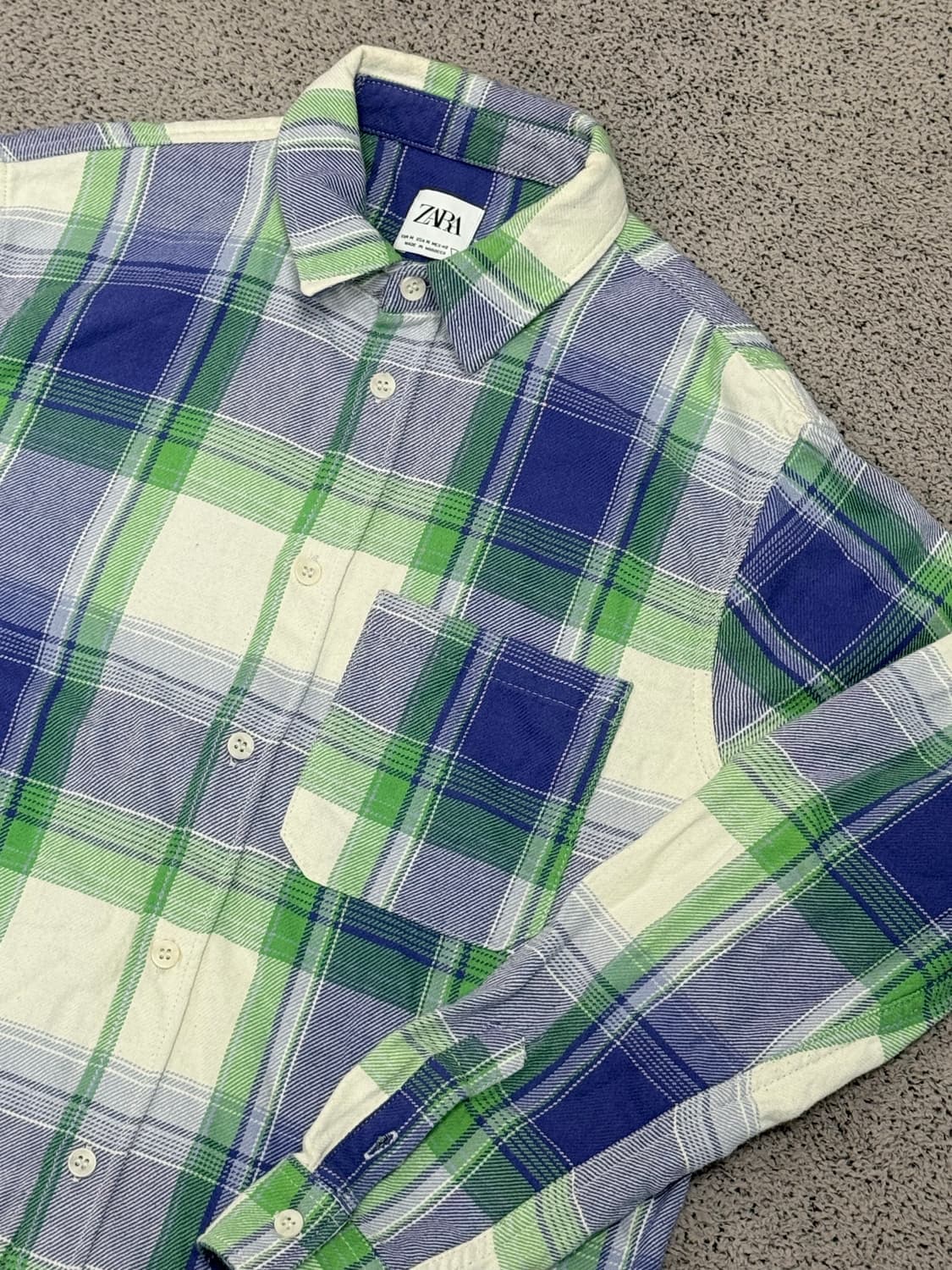 (M) 자라 릴렉스핏 체크 남방 상품이미지2