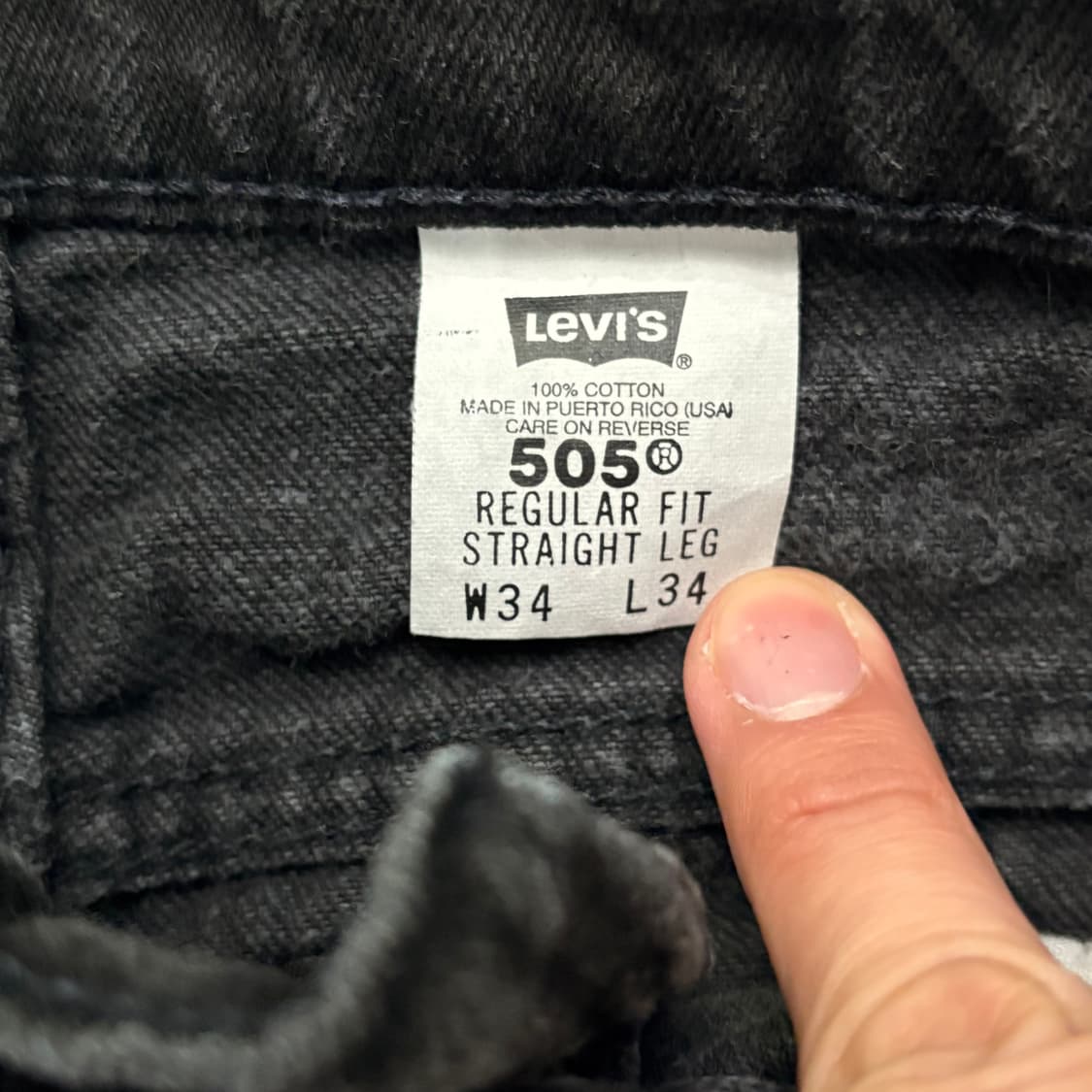 [34/36] USA🇺🇸 리바이스 505 오렌지탭 블랙 흑청 상품이미지4