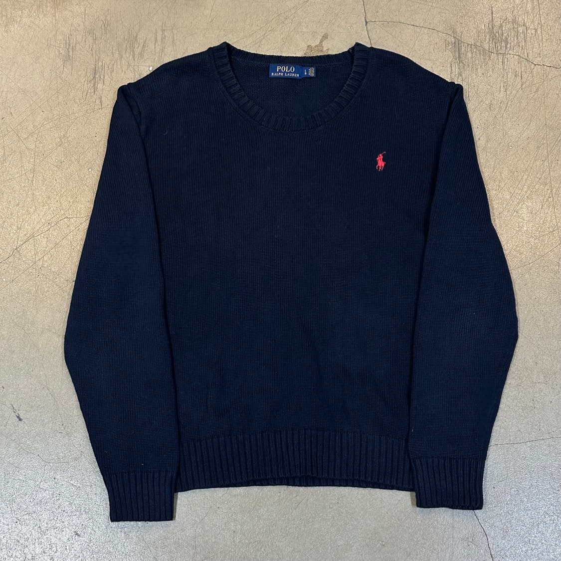 L 폴로랄프로렌 네이비 코튼 니트 상품이미지2
