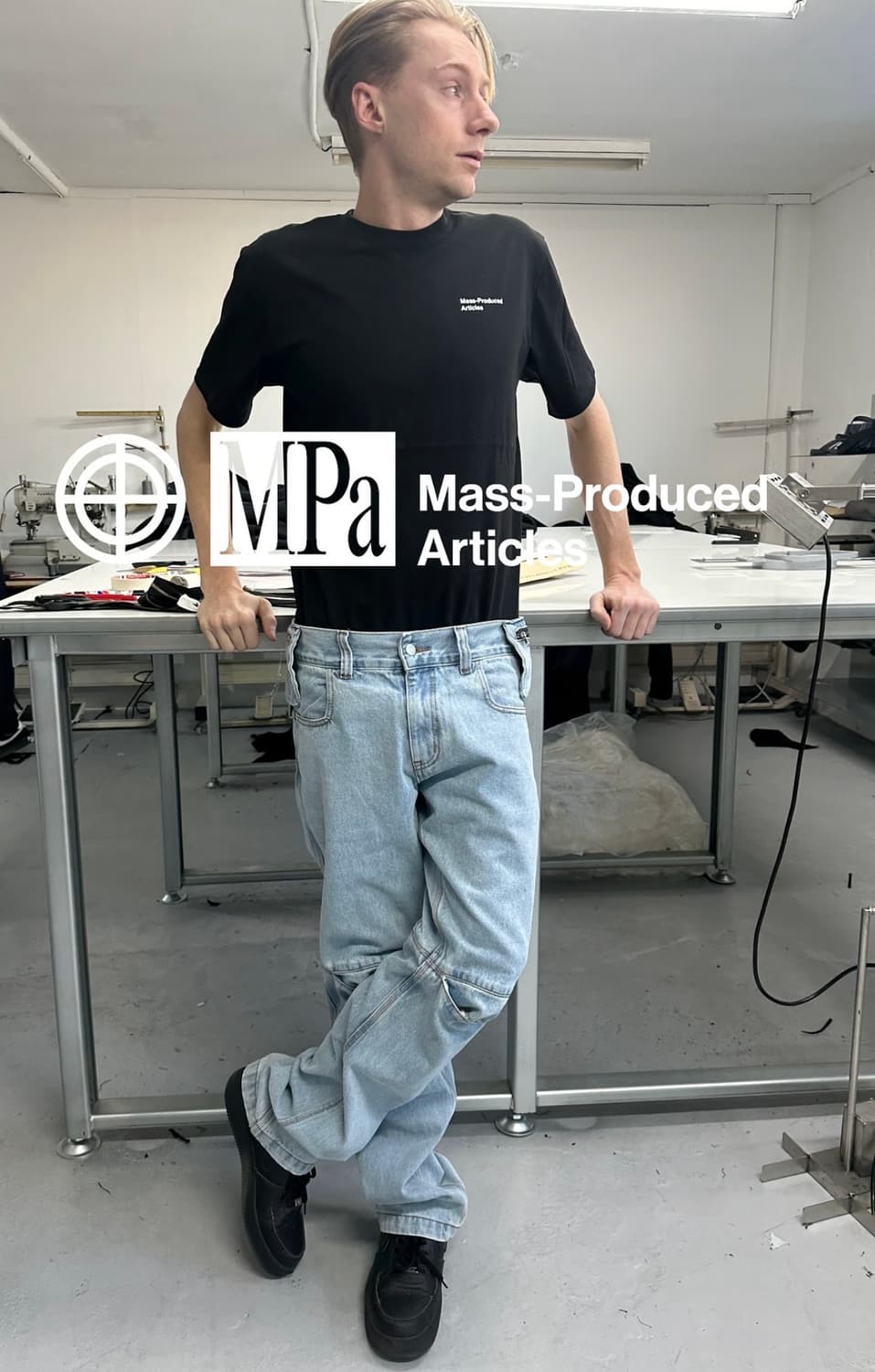 플라스틱프로덕트 백팬츠 블루 M 상품이미지1