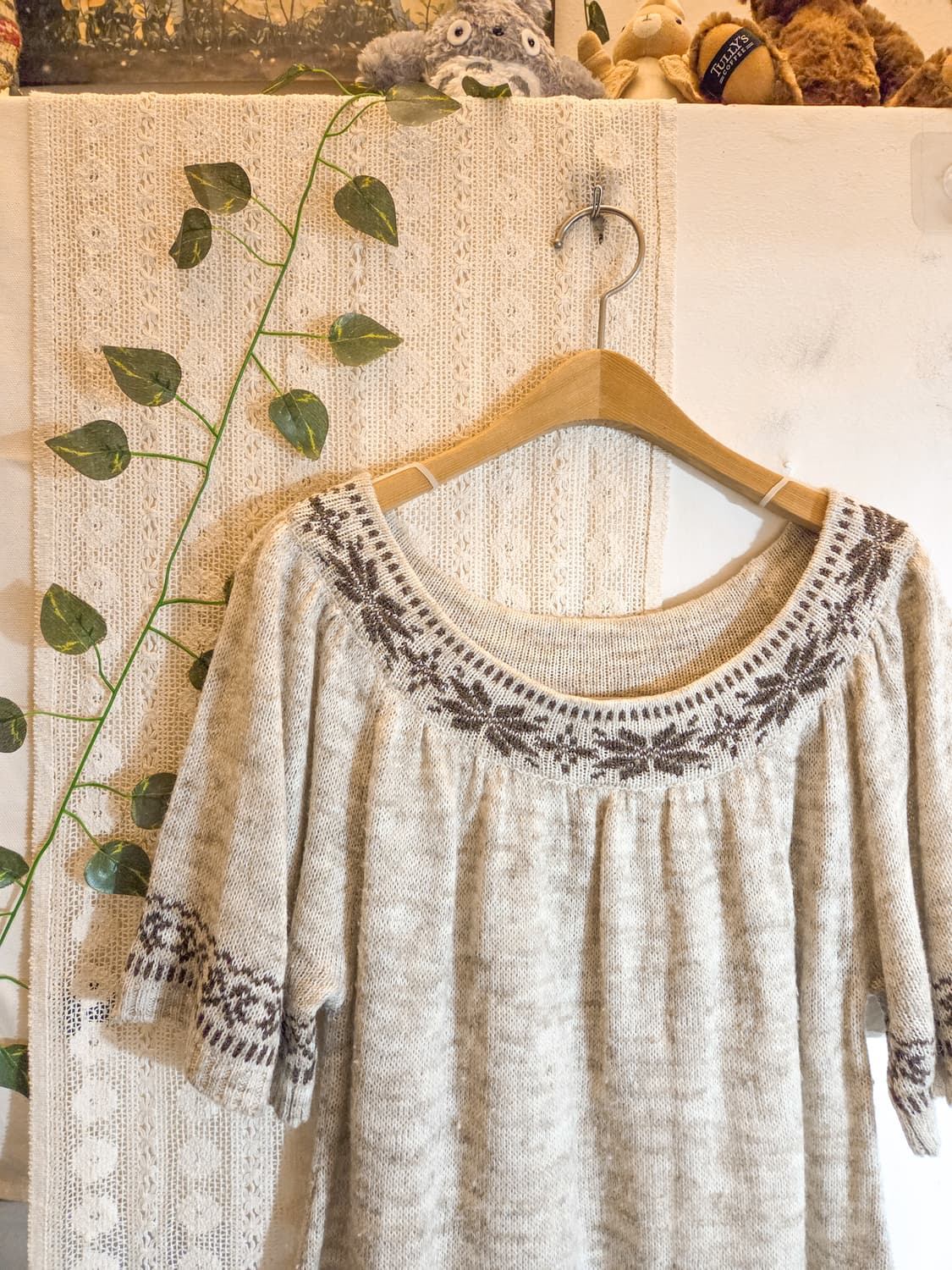 노르딕 패턴 반팔 니트 상품이미지2