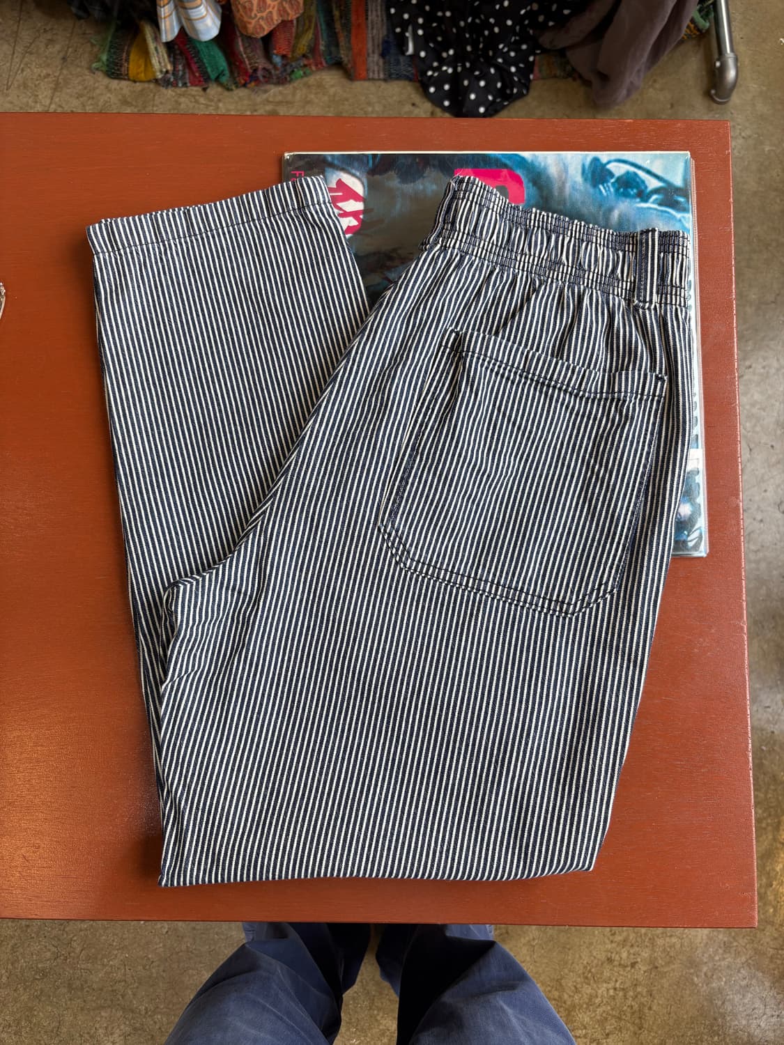 gu 히코리 스트라이프 밴딩 팬츠 상품이미지1