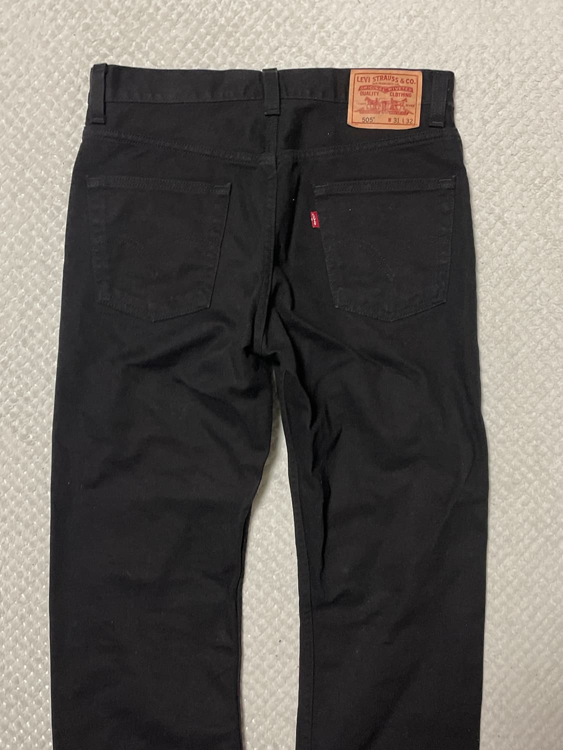 [31X32] 리바이스 00s 505 레귤러 핏 흑청 데님 팬츠 상품이미지6