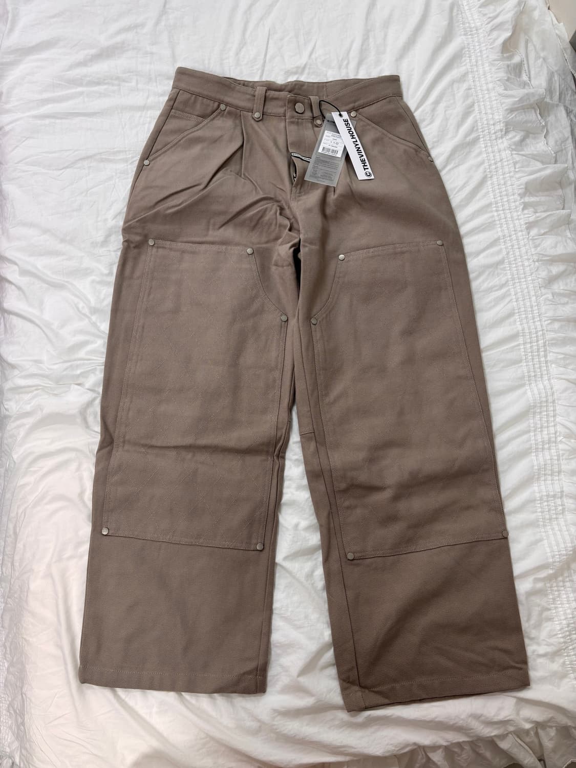 STITCH DOUBLE KNEE PANTS SAND 상품이미지1