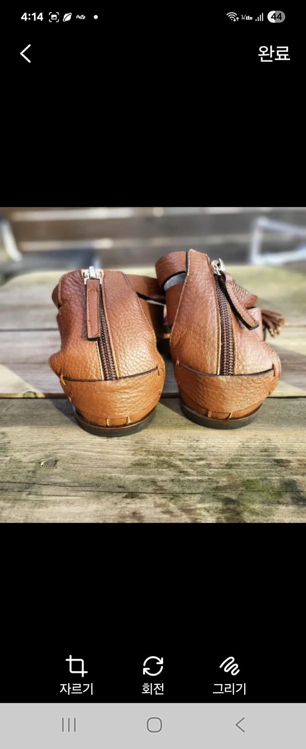 (새제품)데무 가죽 키높이 편안한 갈색 글래디 에이터 샌들225-235 상품이미지2