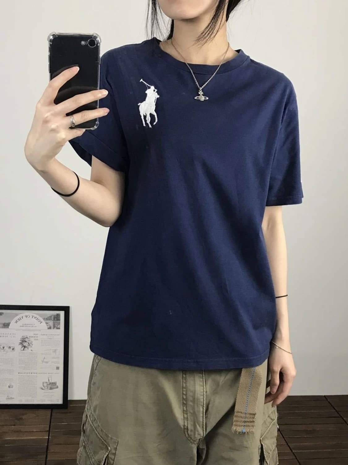 Polo Ralph Lauren Navy Big Pony Tee 상품이미지3