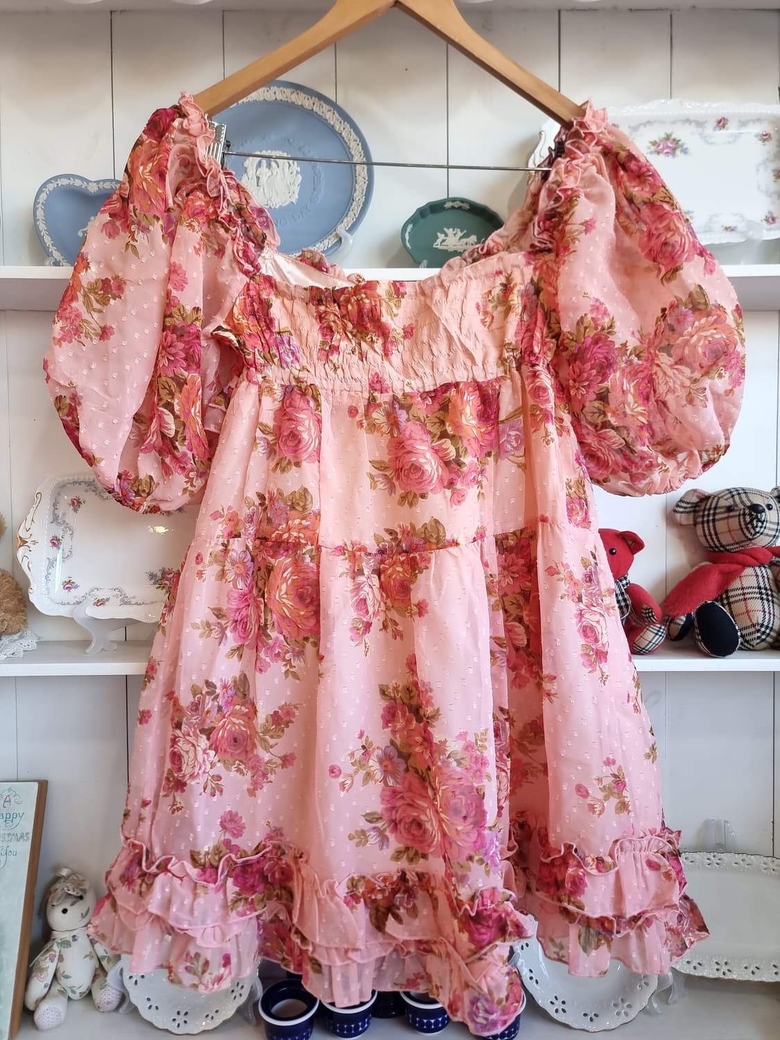 LIZ LISA(리즈리사) 로즈 쉬폰 오프숄더 원피스 상품이미지6