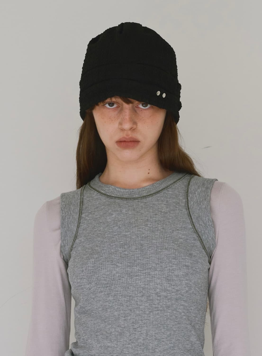 밀로우먼 심볼 레이스 비니 (블랙) 상품이미지1