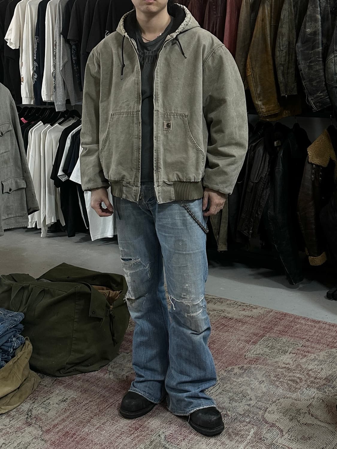 00's OG 칼하트 J130 액티브 자켓 칼하트 DES 후드자켓 상품이미지2