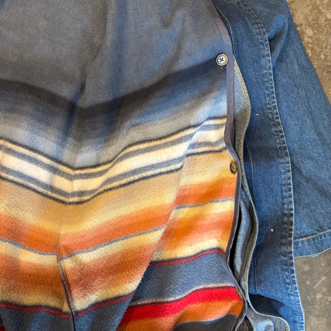 빈티지 데님앤 코 데님 더플 코트 상품이미지7