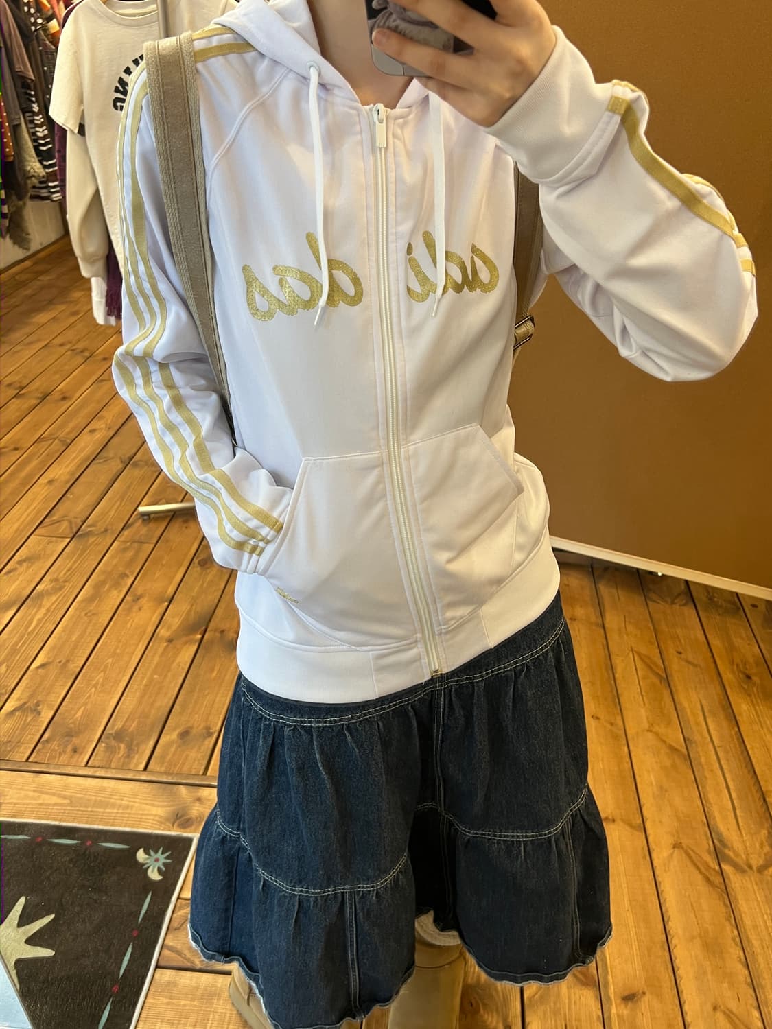 아디다스 화이트 골드 후드 져지  상품이미지3