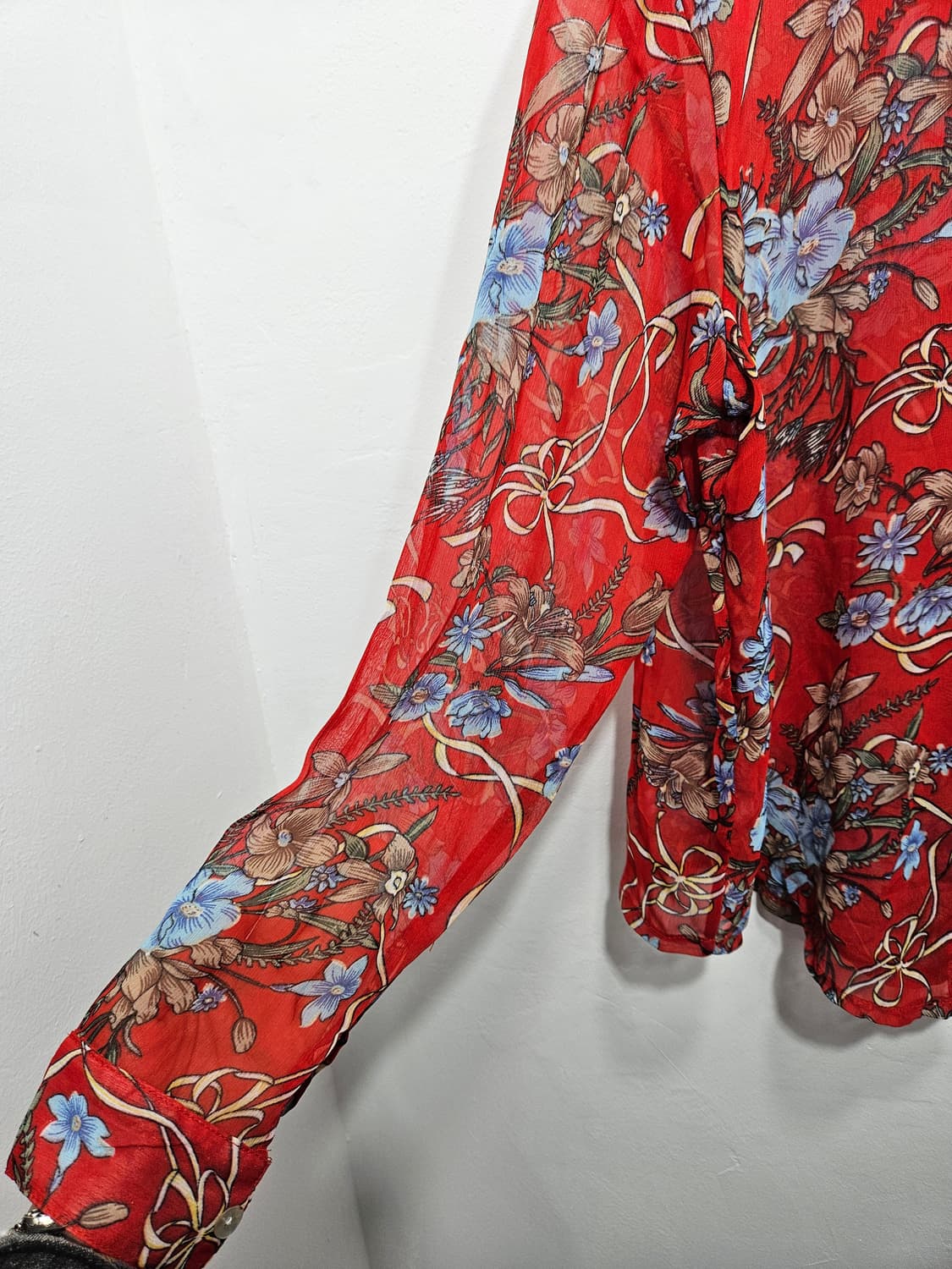 꽃무늬 시스루 셔츠 블라우스  상품이미지5