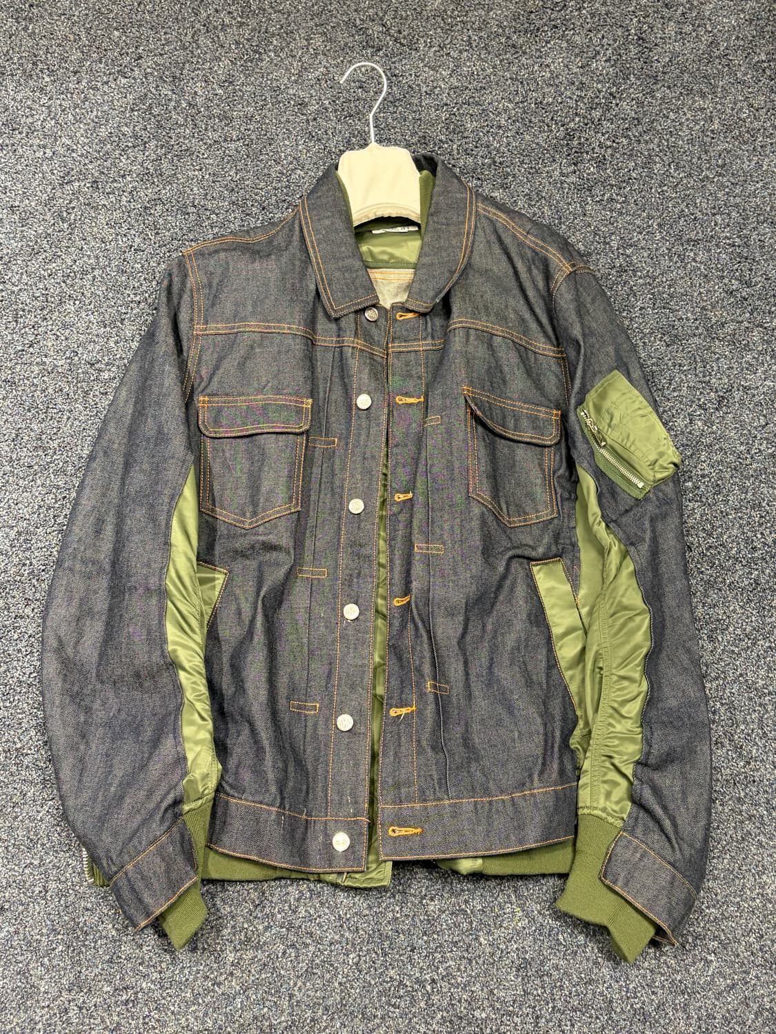 사카이x아페쎄 데님 봄버 자켓 XL 상품이미지1