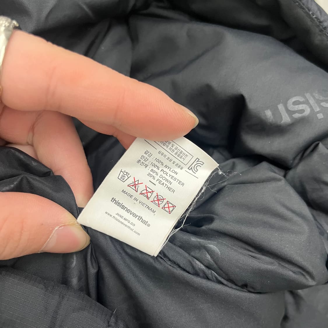 디스이즈네버댓 블랙 롱패딩 남S 상품이미지9