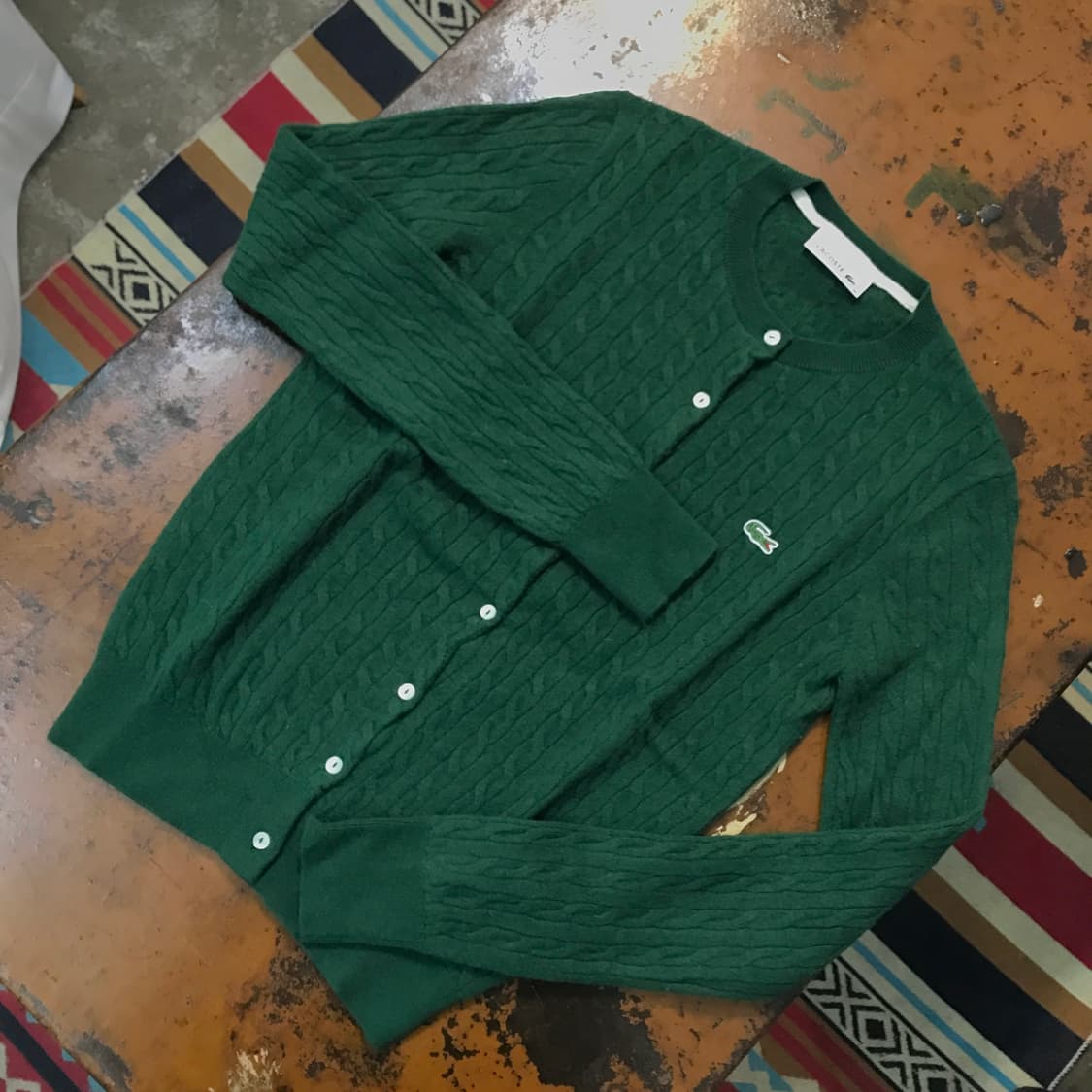 라코스테 그린 케이블 가디건 여성 55  상품이미지2