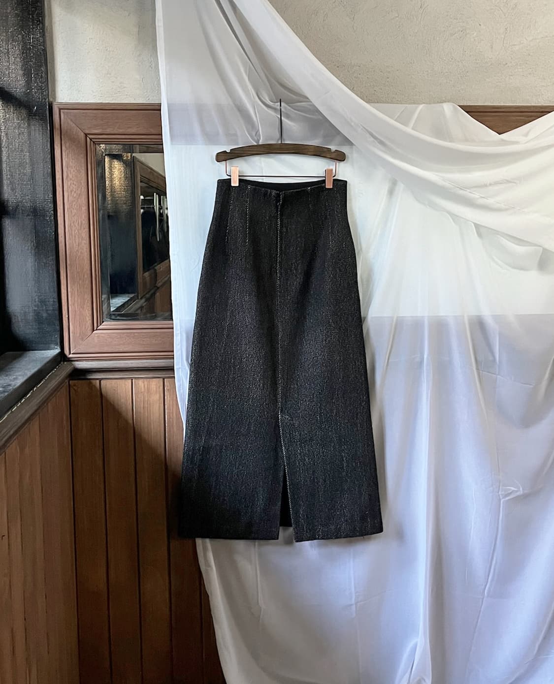 COMME DES GARCONS black wool maxi skirt 상품이미지7