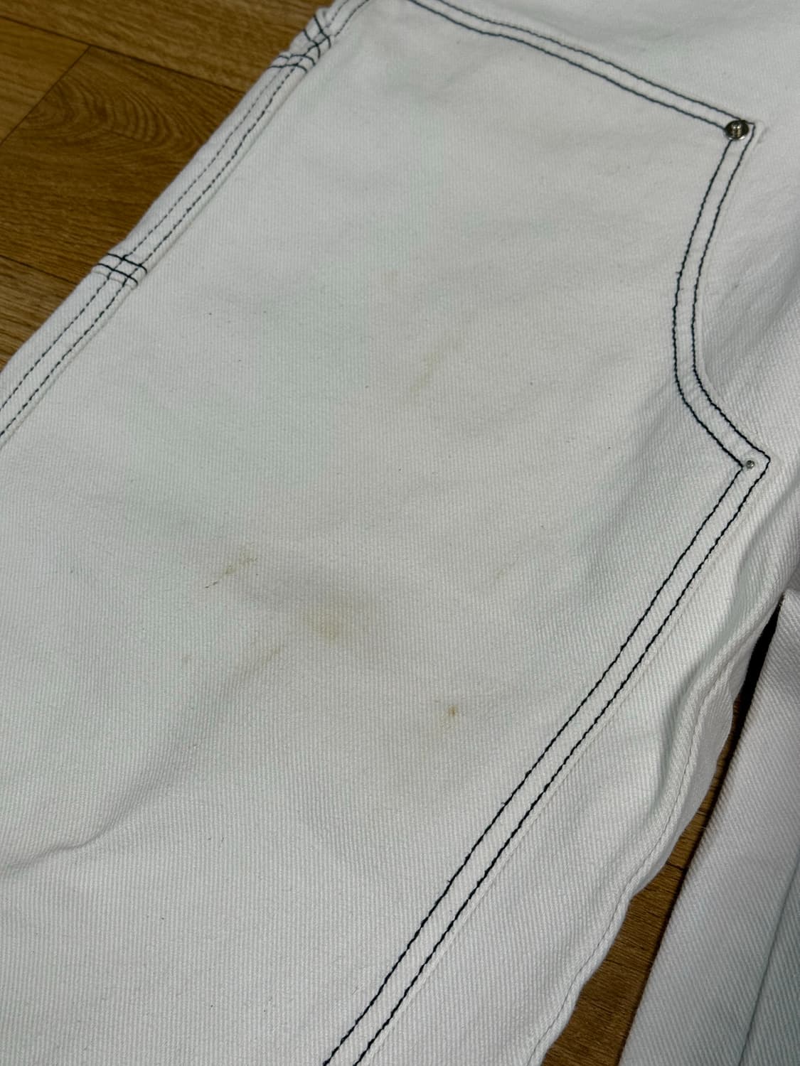 에이카 화이트 더블니 데님팬츠 상품이미지7