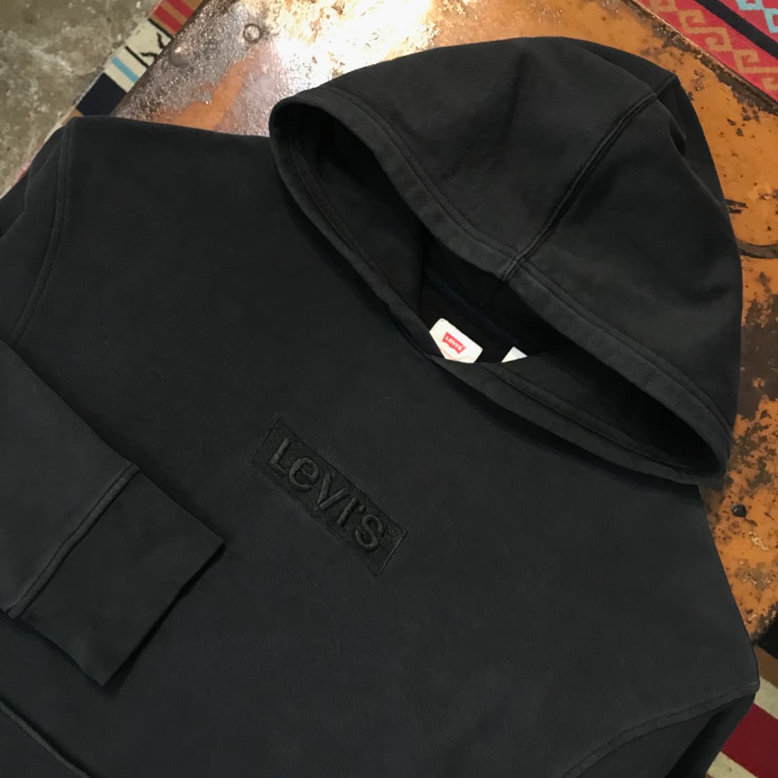 리바이스 시그니처 로고 블랙 쭈리 후디 남성 110 115 빅사이즈 상품이미지3