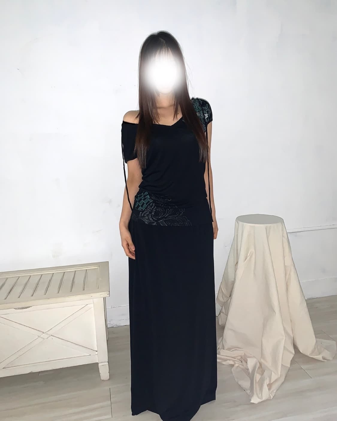 AZUL by Moussy black maxi long skirt 상품이미지2