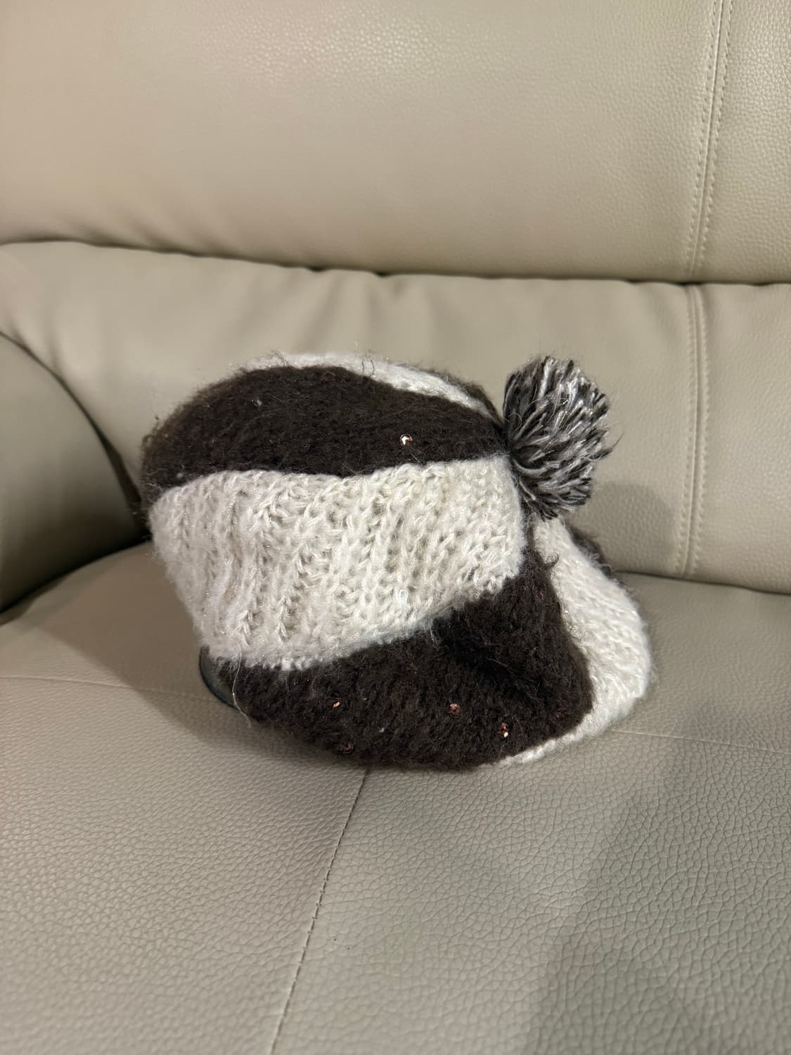 Chocolate & vanilla mix knit beret 상품이미지1