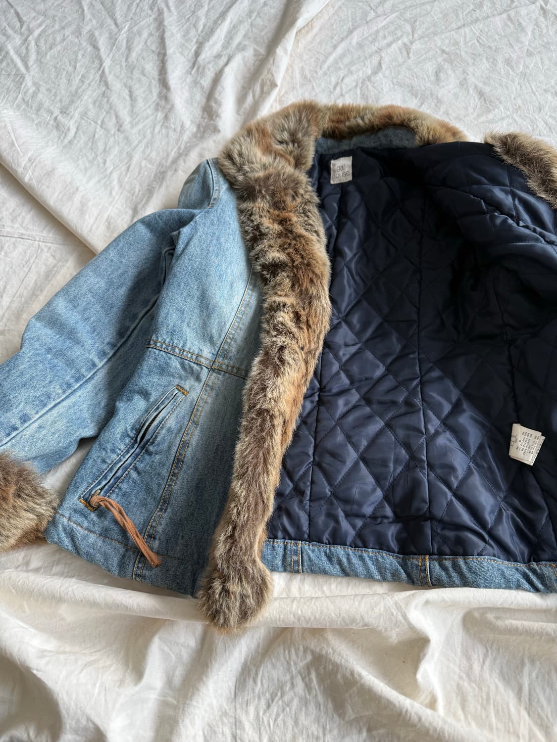 오네갸루 갸루 0‘s y2k 데님 퍼 자켓 상품이미지5