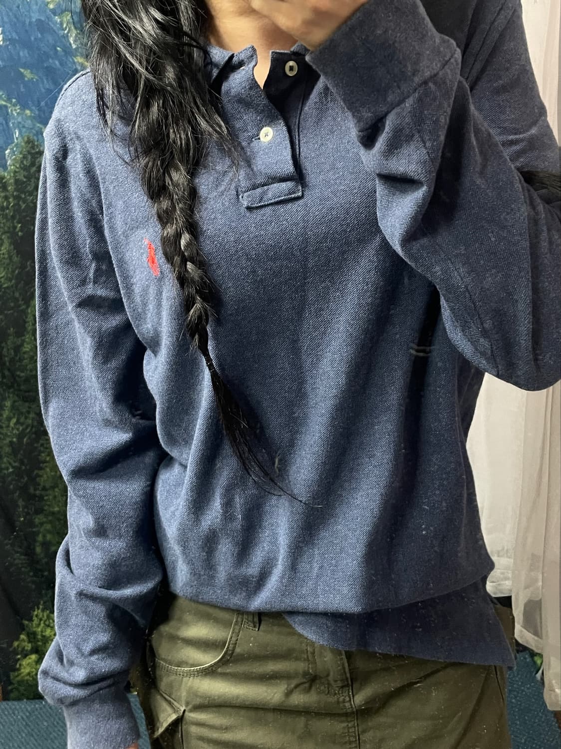 폴로 네이비 긴팔 카라티 상품이미지1