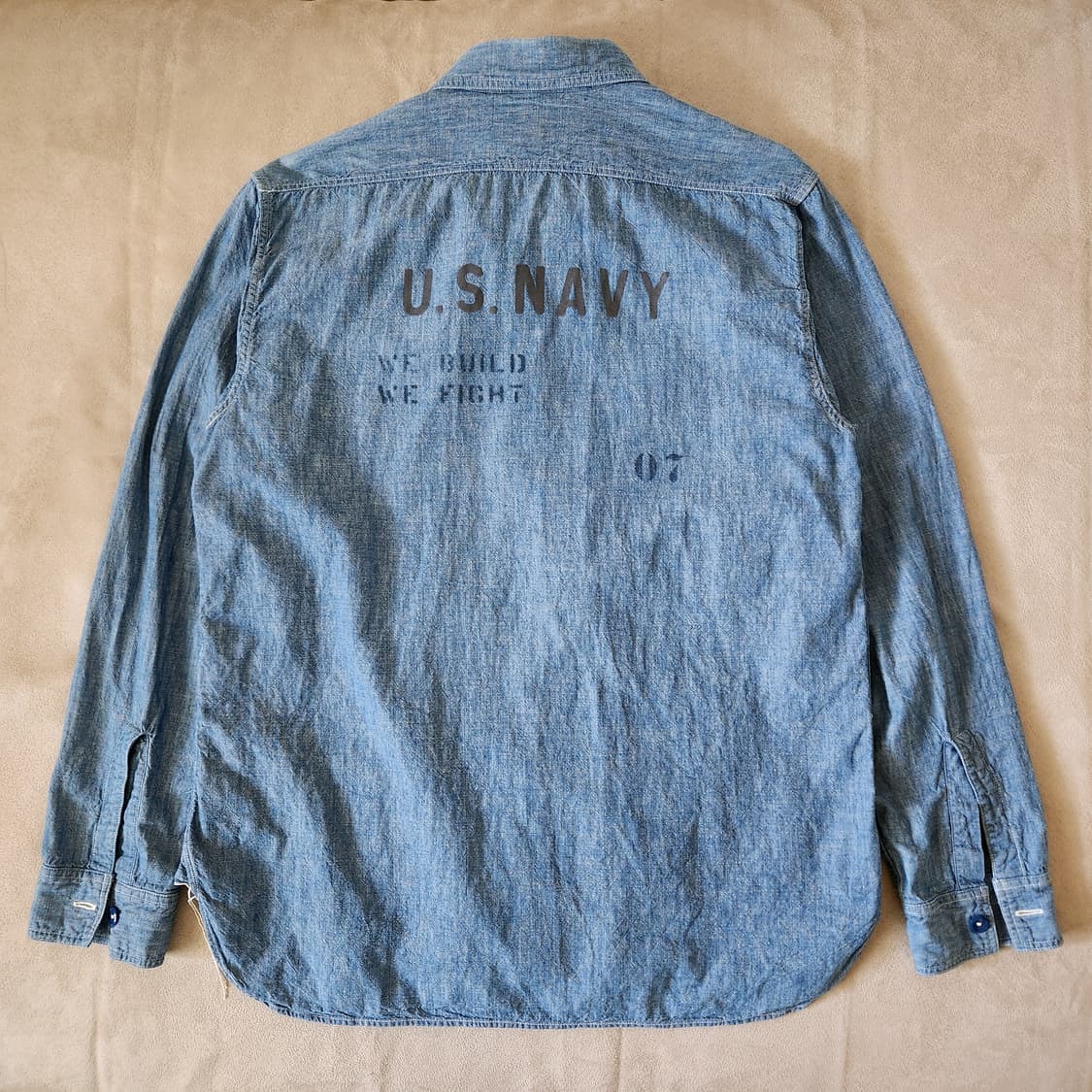 Buzz Rickson's 버즈릭슨 USN 샴브레이셔츠 15-15.5 상품이미지5
