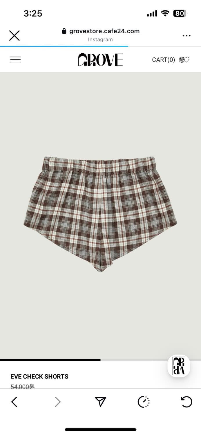 그로브 이브 체크 숏츠 전색상 구합니다 ! 상품이미지2