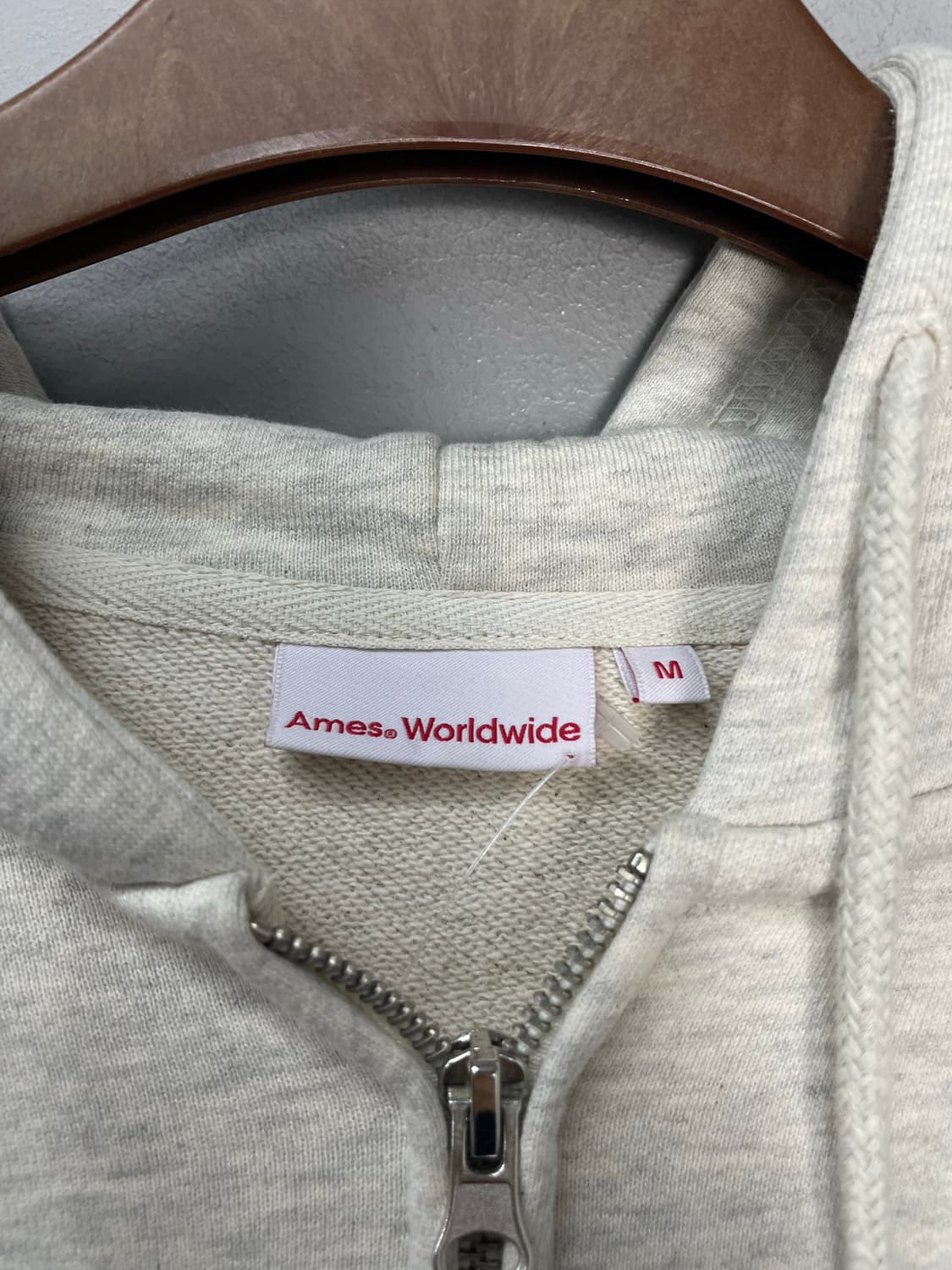 아메스 월드와이드 베이직 로고 오트밀 후드집업 H996 상품이미지5