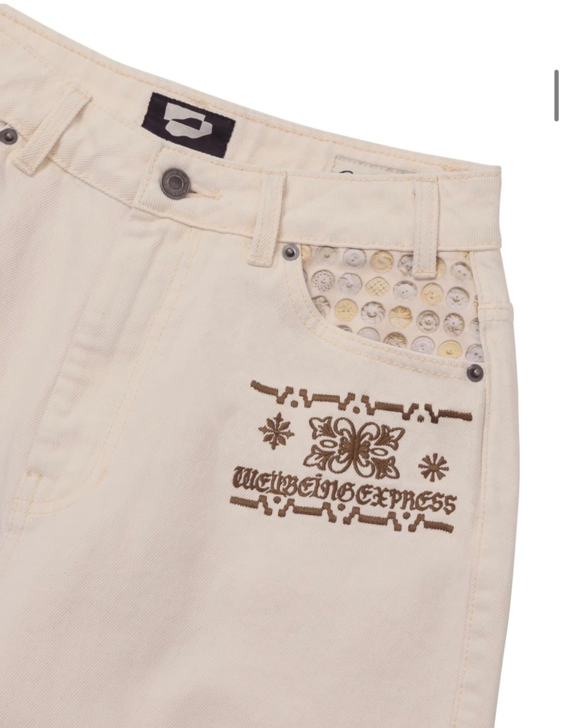 웰빙익스프레스 Embroidered Patch Jeans White m 상품이미지2