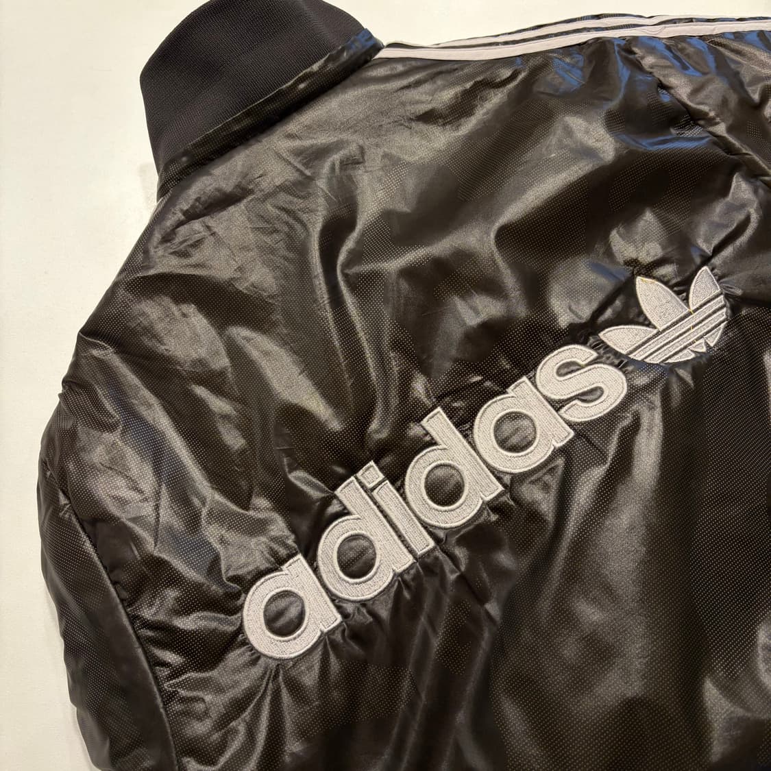 04s 아디다스 빅로고 카모 삼선 패딩 자켓 카키브라운 C814 상품이미지8