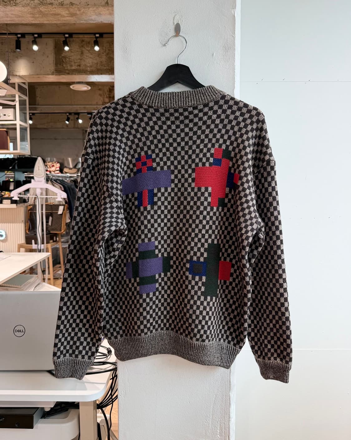 이세이미야케 맨 브라운 체크 인타르시아 니트  상품이미지7