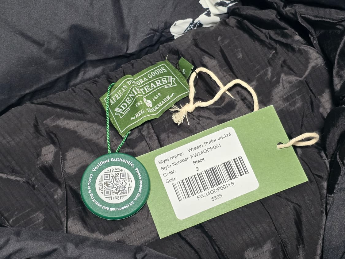 [S] 데님 티어스 코튼 리쓰 다운 자켓 패딩 블랙 상품이미지5