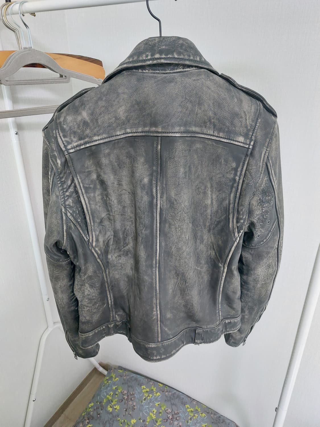 폴로 랄프로렌 레더 바이커 라이더 카우하이드 오일클로스 가죽자켓 M 상품이미지2