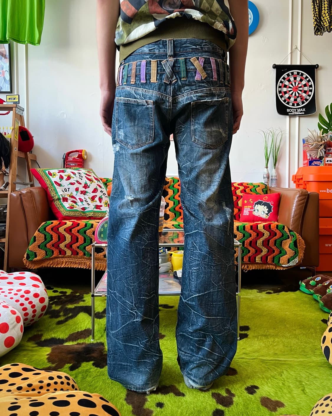 90-00s Nylaus Double Waist Denim Pants 상품이미지2