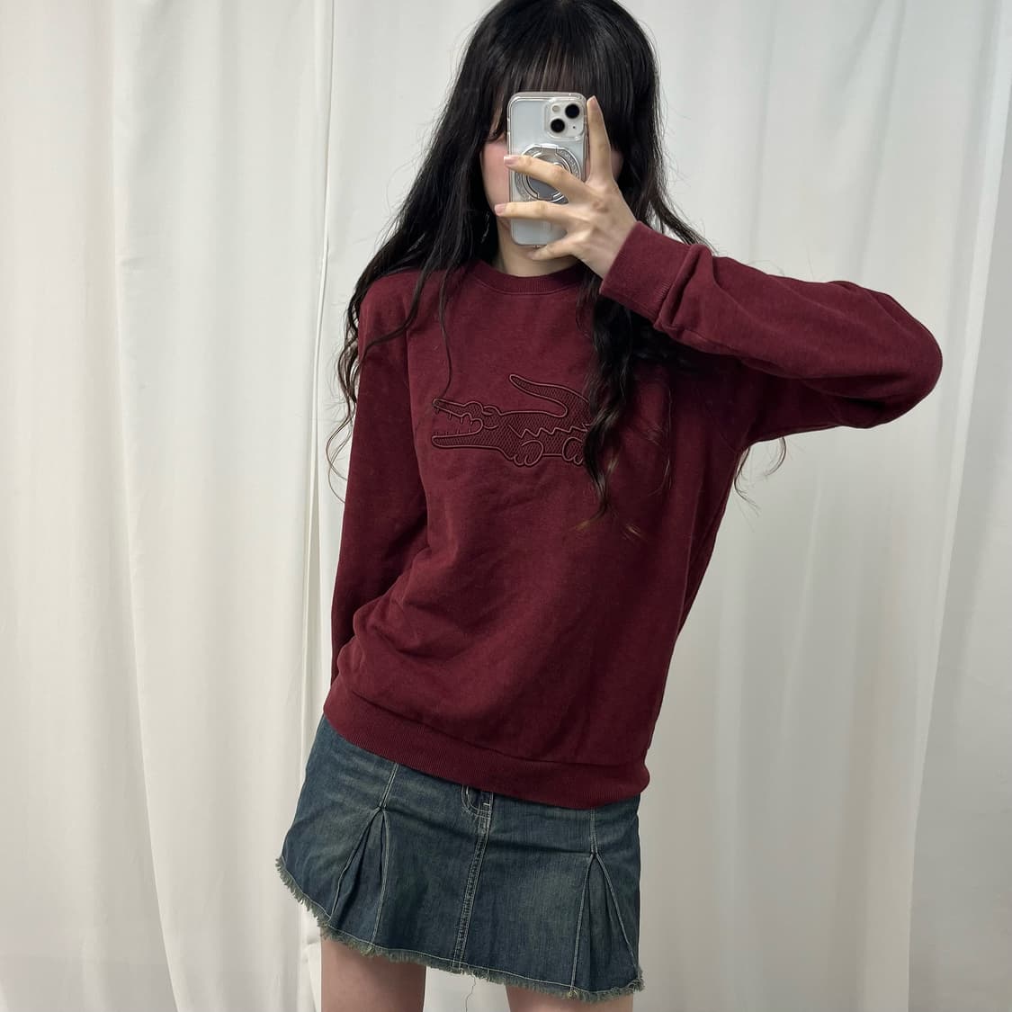 Lacoste burgundy sweatshirt 상품이미지1