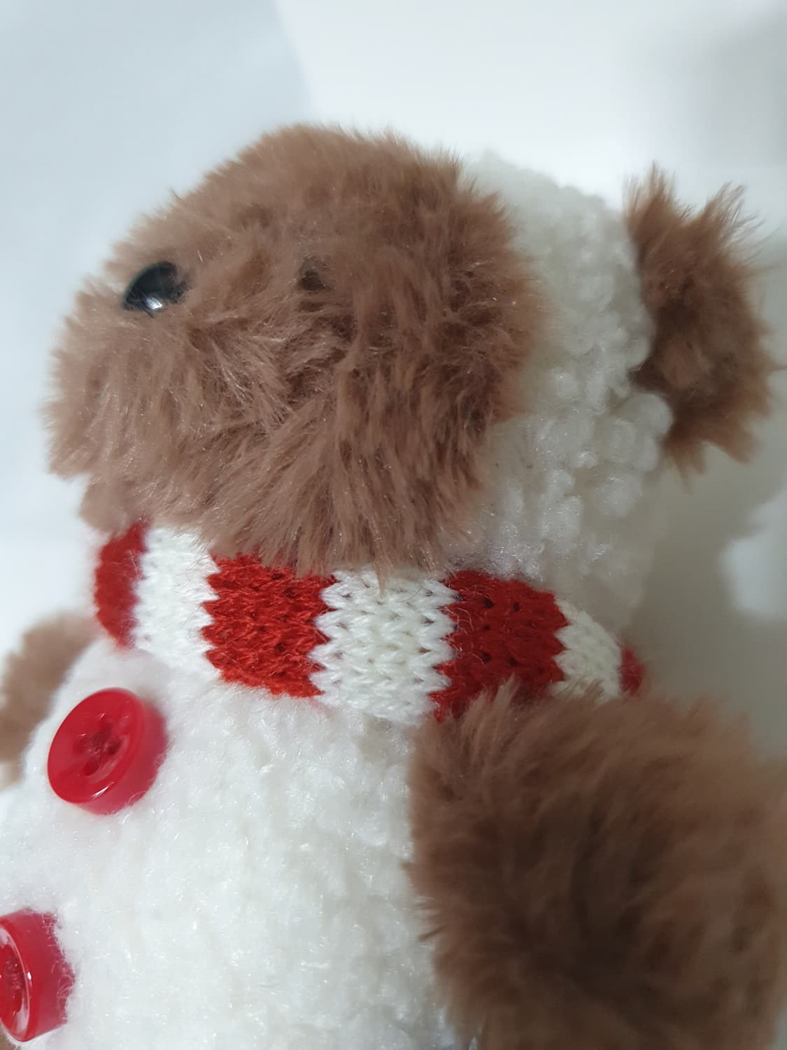 브라운 화이트 레드 곰돌이 목도리 단추 마리떼 프랑소와 저버 키링  상품이미지5