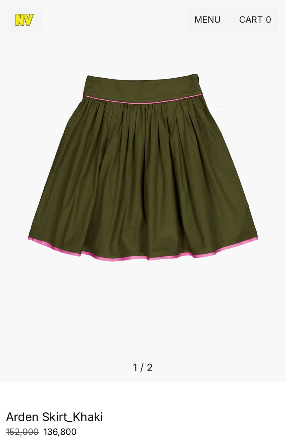 나비버스 Arden Skirt Khaki 스커트 카키 2사이즈 상품이미지1