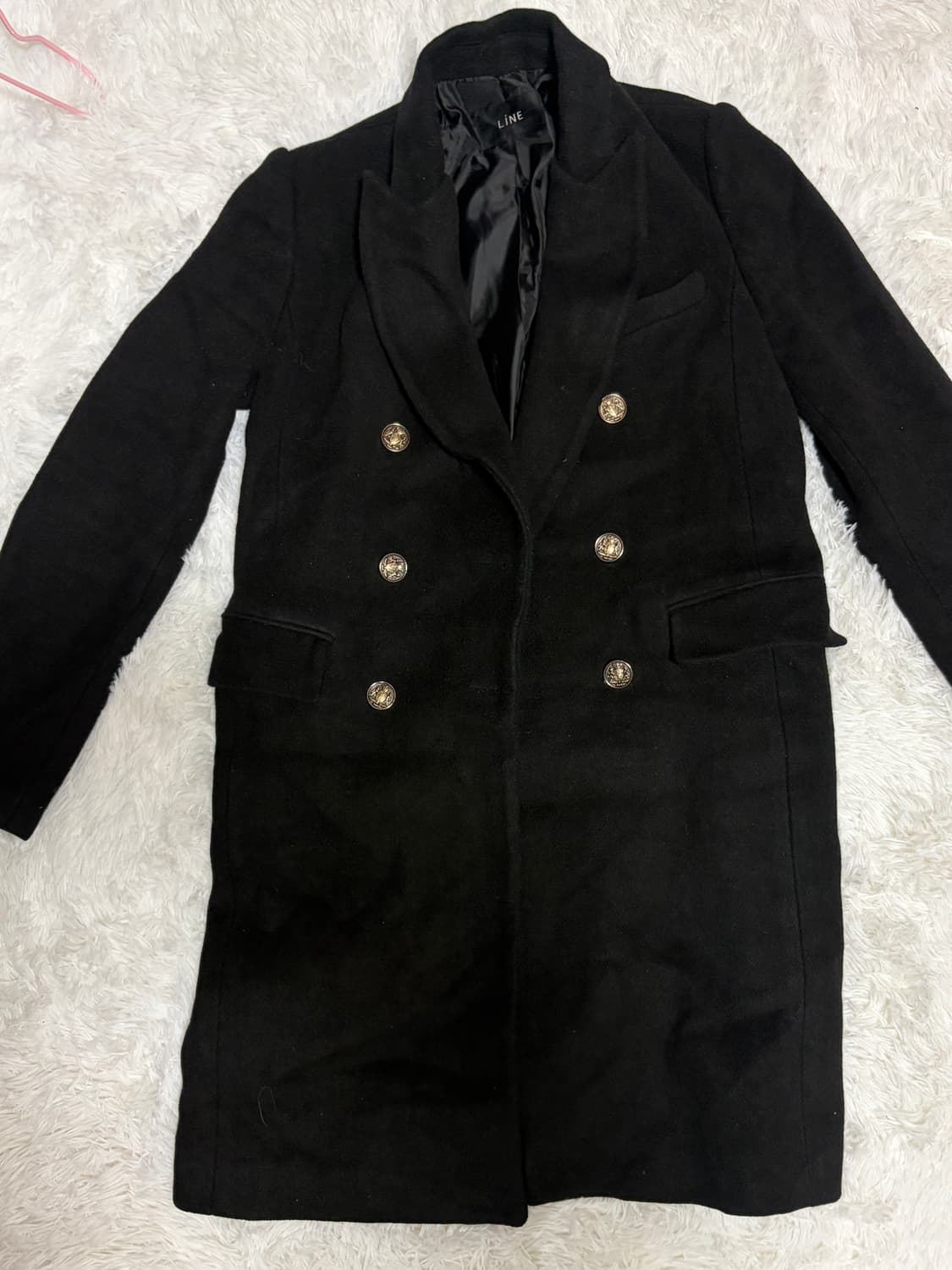 라인 검정 롱 코트 자켓 상품이미지2