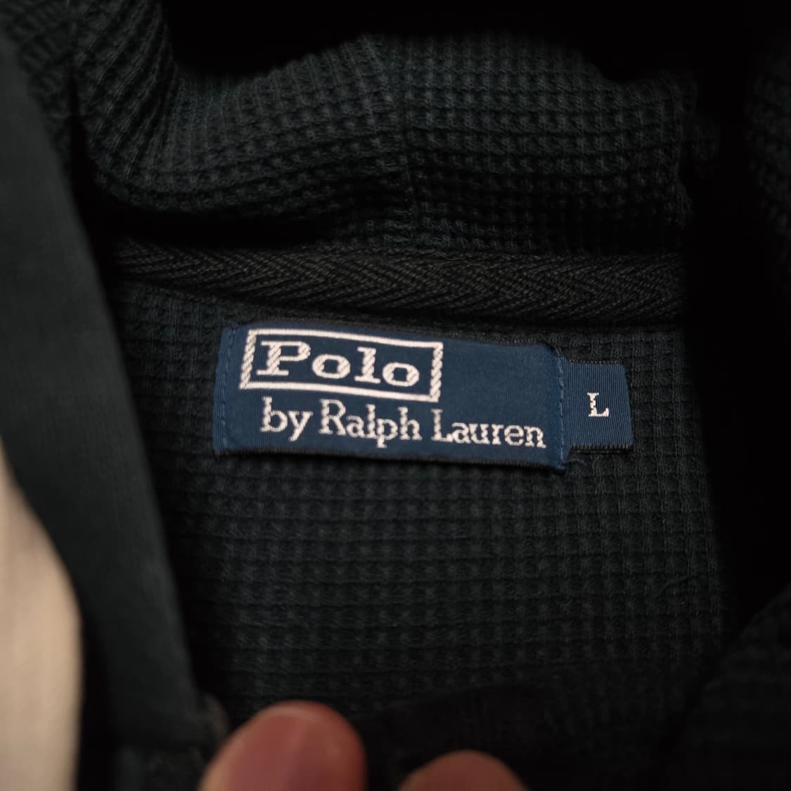 L 폴로랄프로렌 써멀 헤비코튼 후드 집업 블랙 상품이미지3