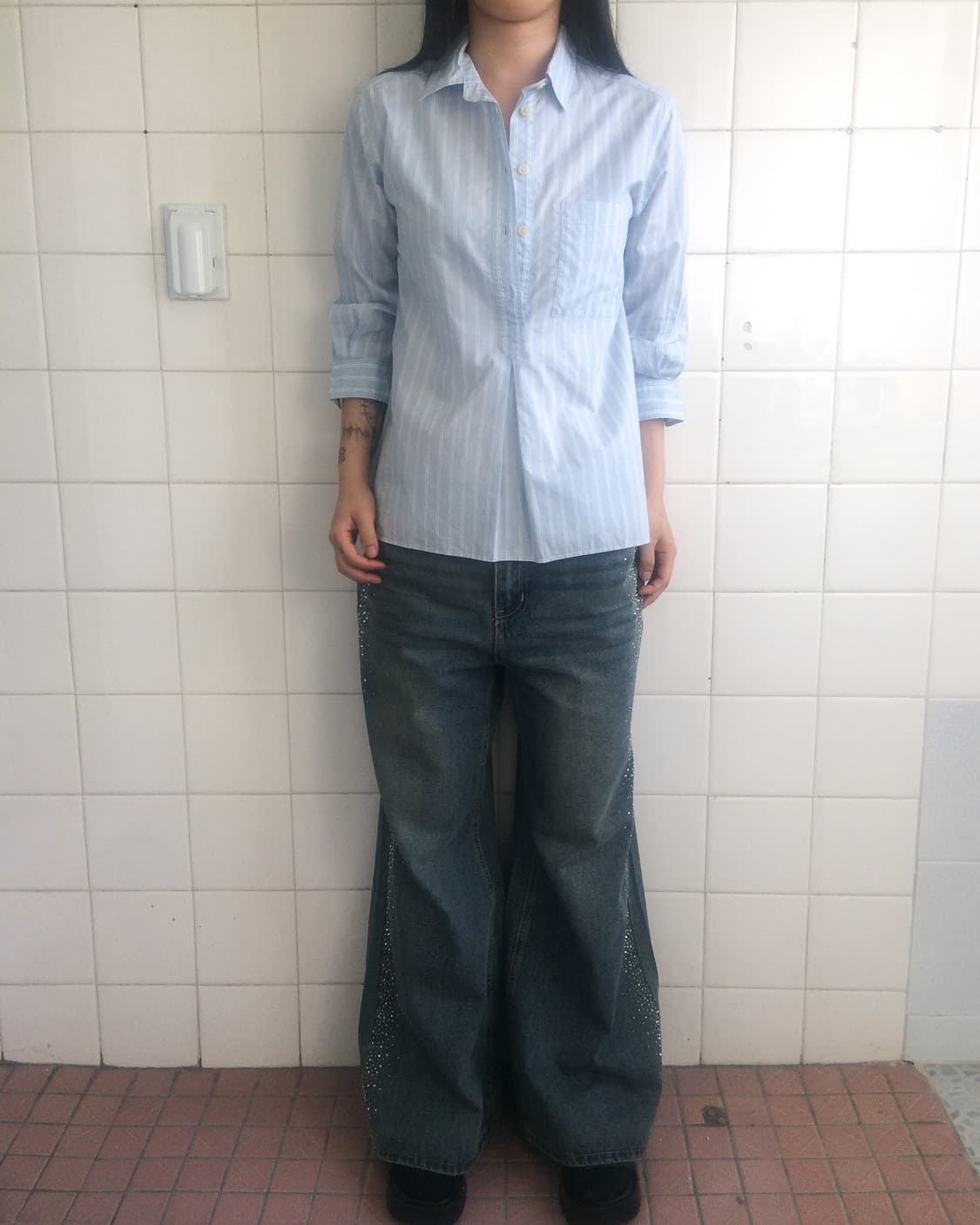 Mhl stripe pattern shirt top 상품이미지1